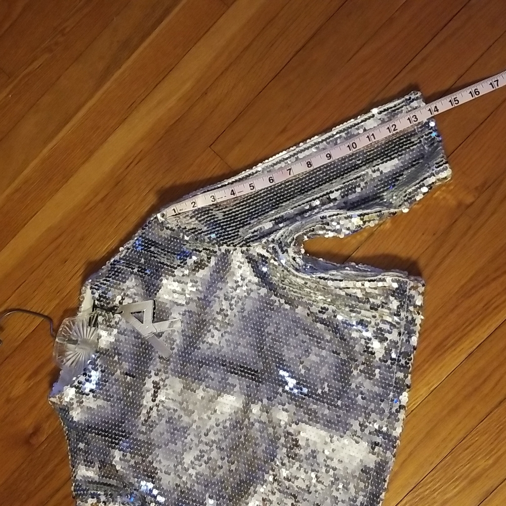 Silver Sequin Crop Top Shrug - Picture 8 of 8